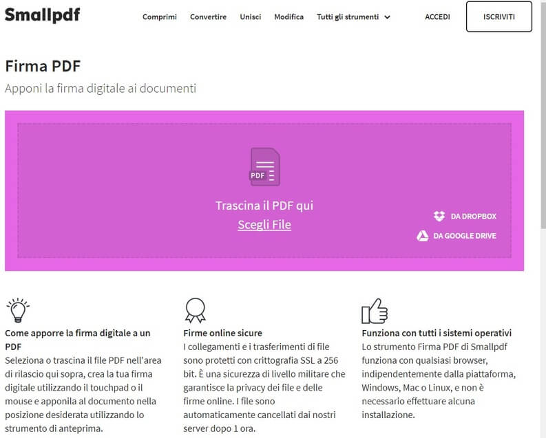 Firmare PDF con firma