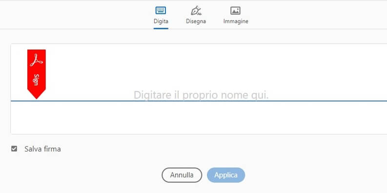 Strumenti per firma Adobe PDF