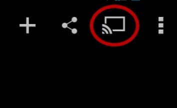 Tasto Cast e invio di immagini e video al televisione di casa