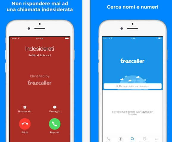 Truecaller iOS per filtrare chiamate indesiderate