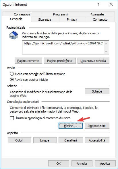 Cancellare la Cronologia su Internet Explorer