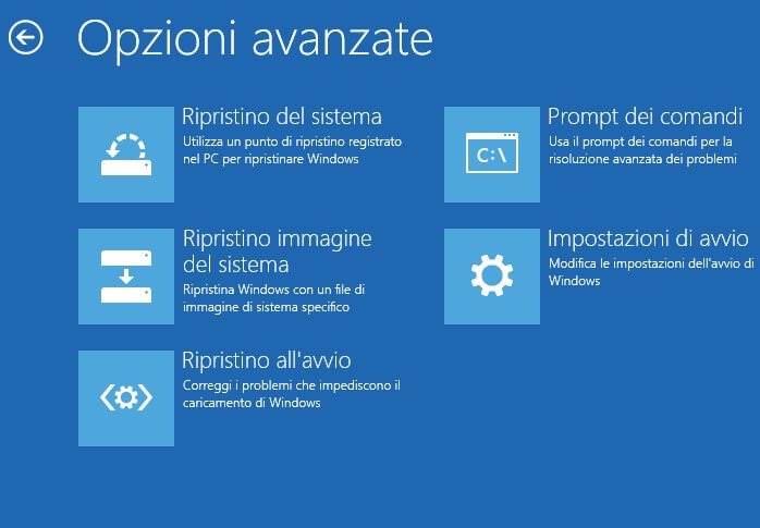 Ripristinare Windows 10