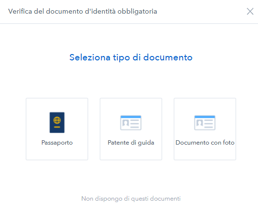 verifica documento coinbase