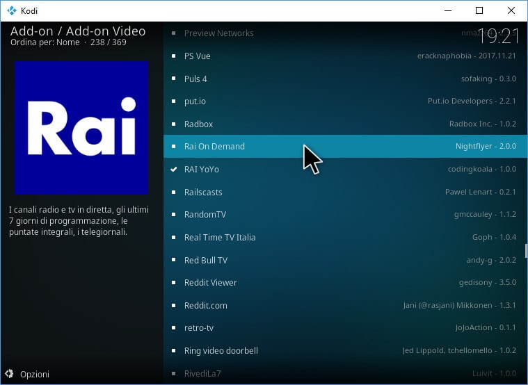 Add-on video Kodi