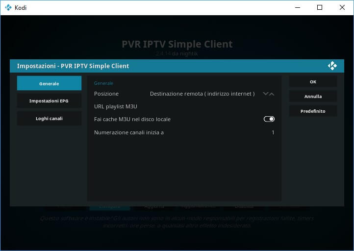 IPTV Simple Client per IPTV Kodi