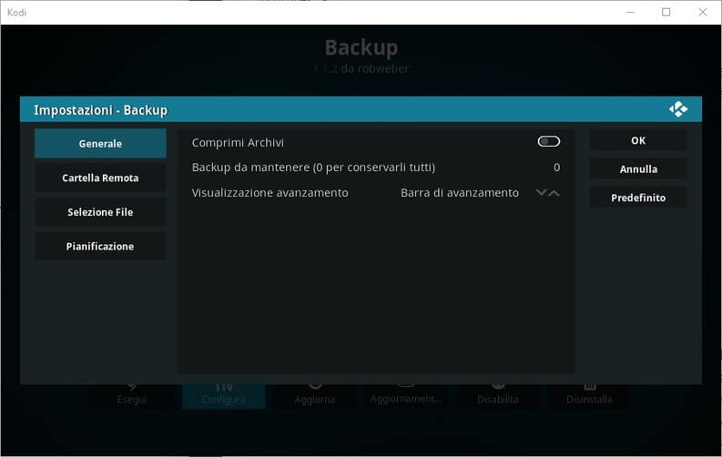 Backup per Kodi