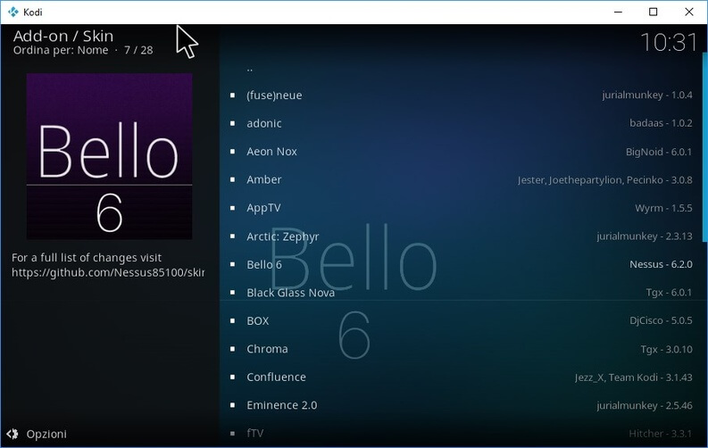 Skin per Kodi da installare e configurare
