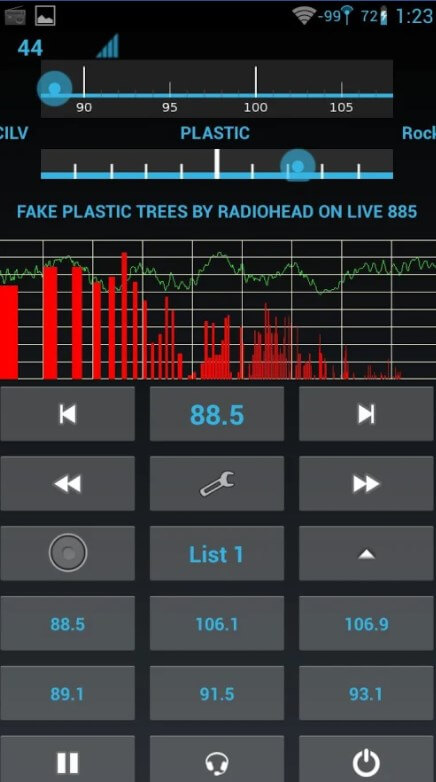 esempio di app spirit1 per ascolto radio