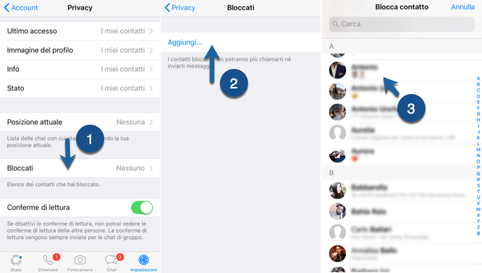 bloccare su whatsapp