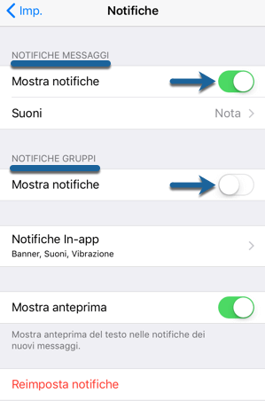 blocco globale delle notifiche