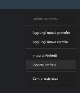 Esporta Preferiti Da Chrome
