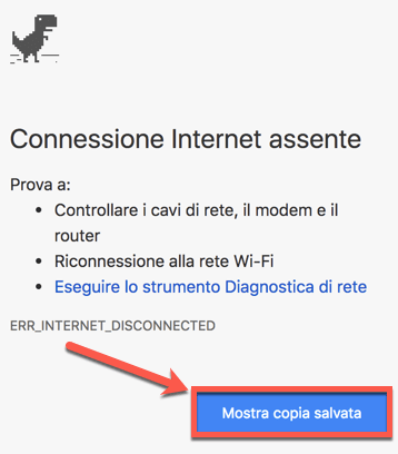 mostra copia salvata della pagina web