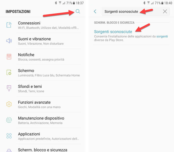 origini sconosciute android