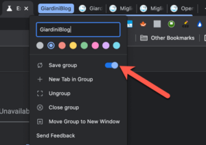 Salva Gruppo Tab Chrome