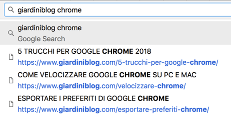 titoli nelle ricerche suggerite di chrome