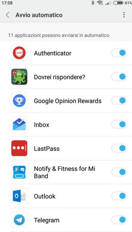 Avvio automatico app android
