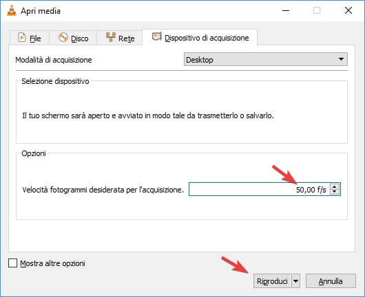 Dispositivo di acquisizione fotogrammi per creare video