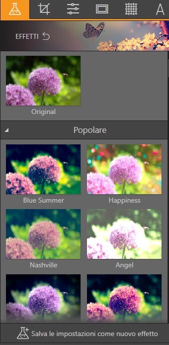 Wondershare Photo Editor Effetti