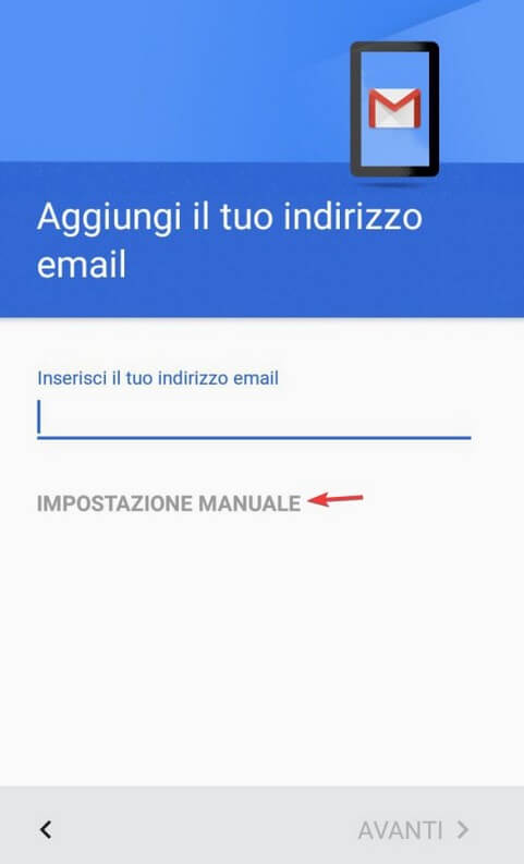 Impostazione manuale Gmail