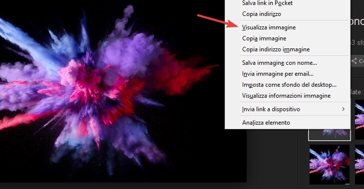 Visualizza immagine Firefox