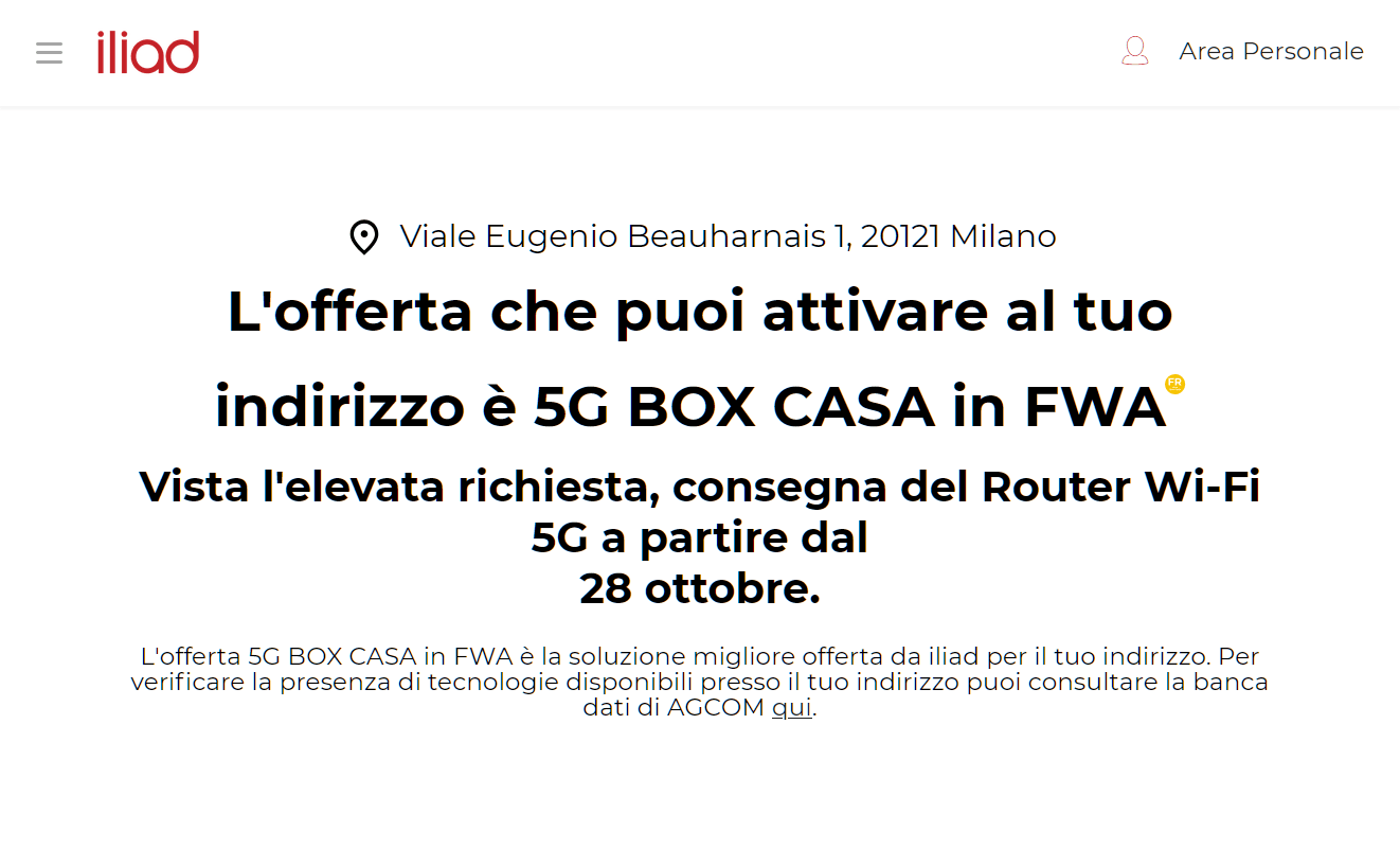 Copertura Fibra Iliad