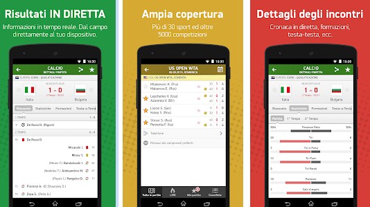Diretta iOS Android risultati sportivi in italiano