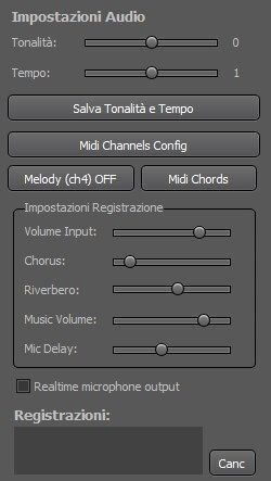 Impostazioni audio Kanto Karaoke