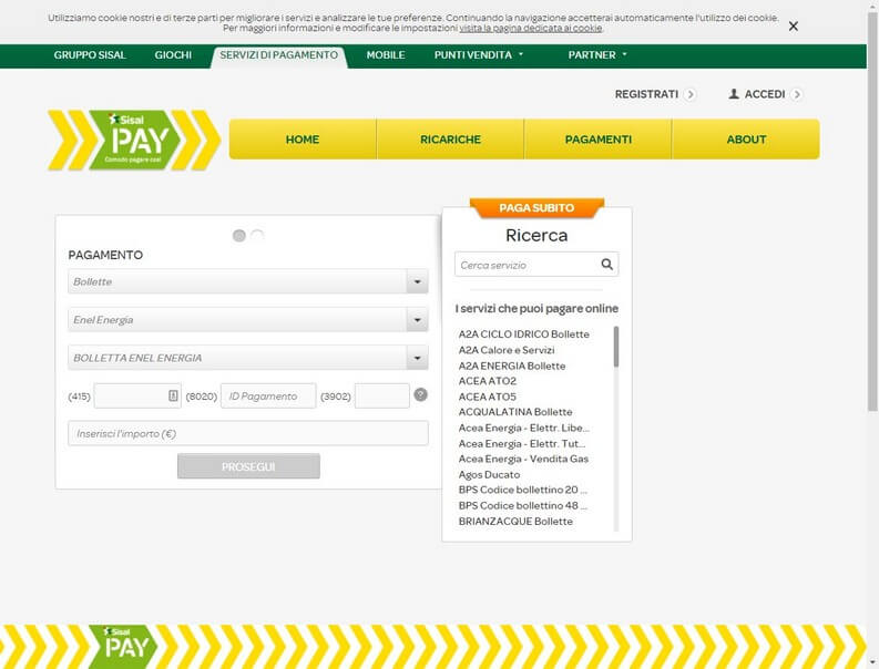 SisalPay per bollette online