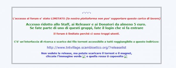 TNT Village: accesso limitato al forum