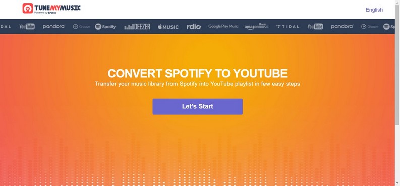 Convertire Spotify in YouTube con Tune My Music