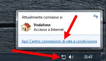 apri connessioni di rete windows 7