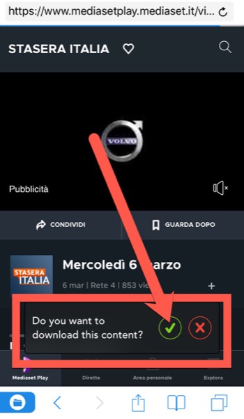 Scaricare video mediaset con iPhone