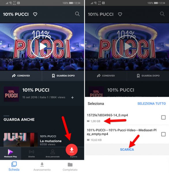 scaricare video mediaset android