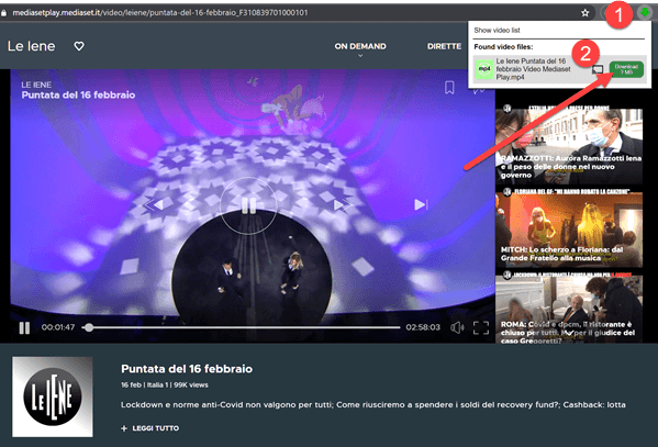Scaricare video mediaset con estensione per Google Chrome