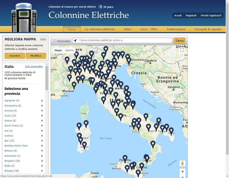 Colonnine elettriche di ricarica