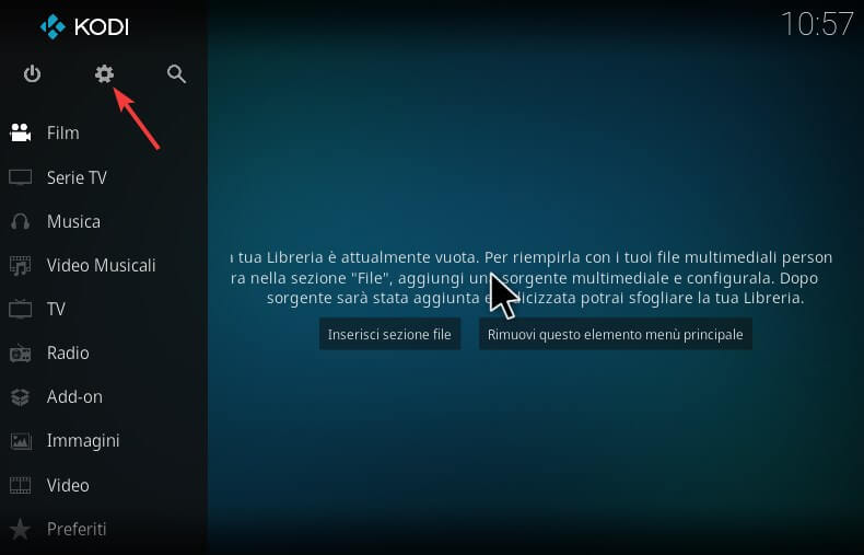 Impostazioni kodi per controllo da smartphone