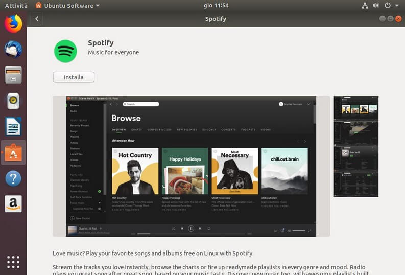 Installa programma spotify su ubuntu