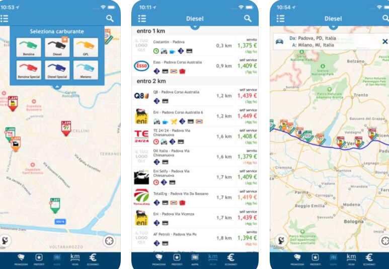 Prezzi Benzina - GPL e Metano su App