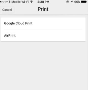 Stampa iPhone con Google Print