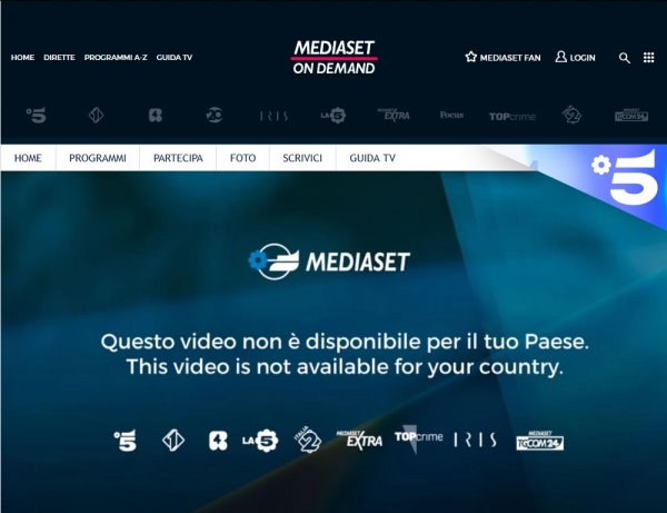 Vedere in streaming i canali Mediaset all'estero