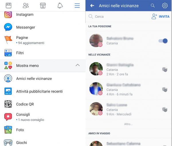 Sapere dove si trova una persona: Facebook la funzione amici nelle vicinanze