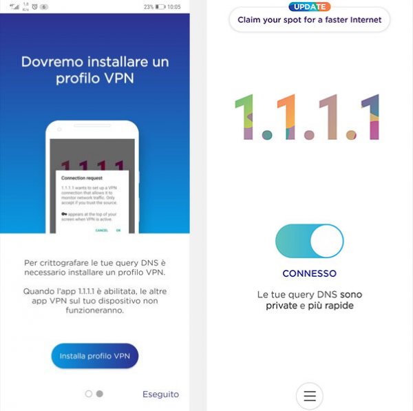profile VPN android ios cloudflare