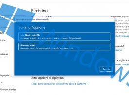 ripristinare reinstallare windows senza perdere dati