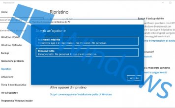 Come reinstallare o ripristinare Windows e mantenere i dati personali