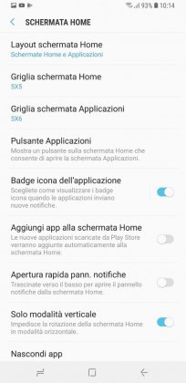 schermata home samsung s9 plus