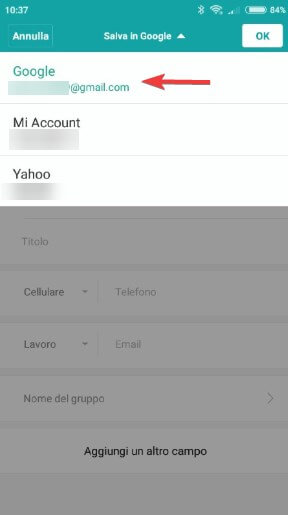 Account google contatti