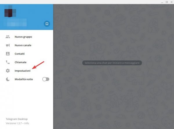 Impostazioni telegram PC