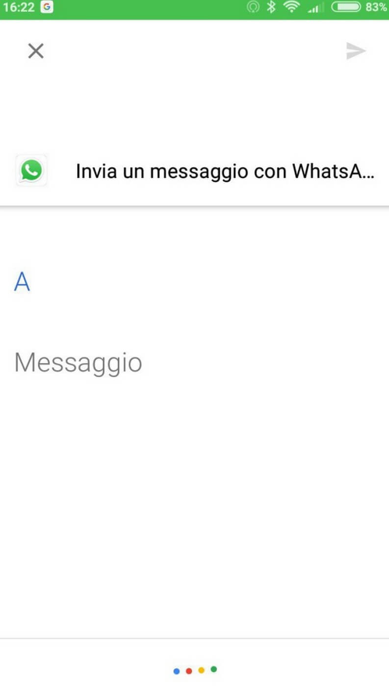 ok google invia messaggio vocale WhatsApp