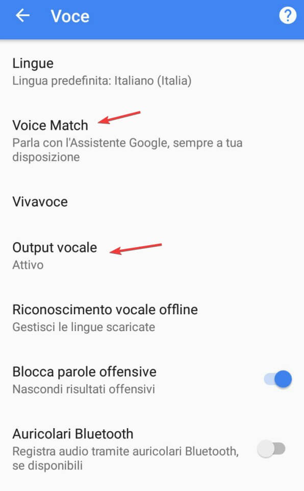 Output vocale