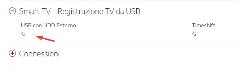 Registrazione USB da TV